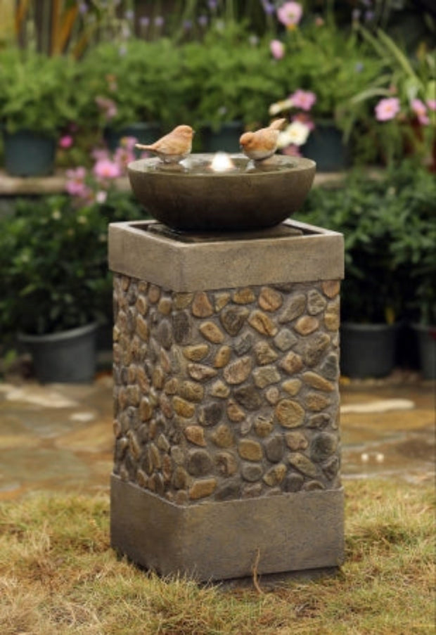 Two Layers and Birds Fountain with Led Light - Home Décor & Things Are Us