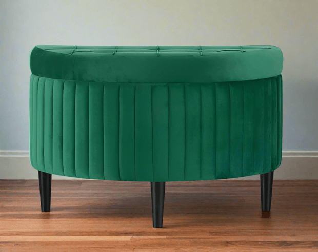 Velvet Half Circle Storage Ottoman Bench - Home Décor & Things Are Us