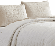 Veria 3 Piece Queen Quilt Set With Channel Stitching Cream And Beige - Home Décor & Things Are Us