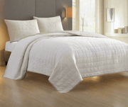 Veria 3 Piece Queen Quilt Set With Channel Stitching Cream And Beige - Home Décor & Things Are Us