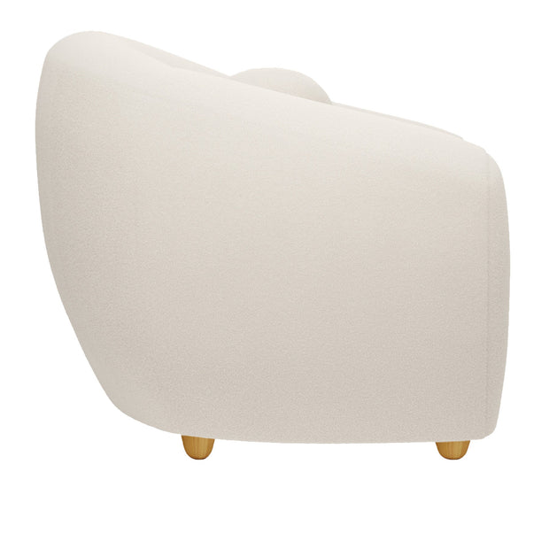 White And Natural Boucle Arm Chair - Home Décor & Things Are Us