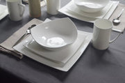 White Four Piece Square Bone China Dinnerware Set - Home Décor & Things Are Us