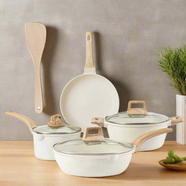 White Nonstick Granite, Induction Ready, Dishwasher Safe Cookware - Home Décor & Things Are Us