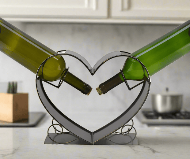 Wine Bottle Holder, 2 Bottles in a Heart - Home Décor & Things Are Us