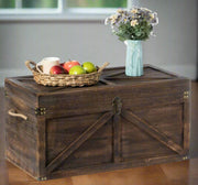 Wooden Lockable Trunk, Brown - Large - Home Décor & Things Are Us