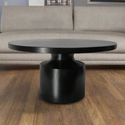 Zoe Round Coffee Table, Matte Black Powder - Home Décor & Things Are Us