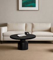 Zoe Round Coffee Table, Matte Black Powder - Home Décor & Things Are Us