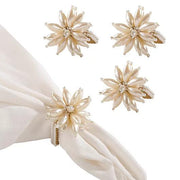 Saro Pearl Flower Napkin Rings in Ivory (Set of 4) - Home Décor & Things Are Us