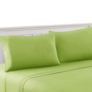 Bezons 4 Piece Microfiber Sheet Set With 1800 Thread Count, Green & Orange (King & Queen) - Home Décor & Things Are Us