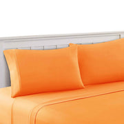 Bezons 4 Piece Microfiber Sheet Set With 1800 Thread Count, Green & Orange (King & Queen) - Home Décor & Things Are Us
