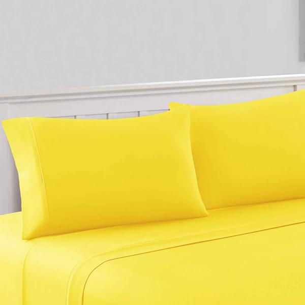 Bezons 4 Piece Microfiber Sheet Set With 1800 Thread Count, Yellow (CALIF KING, KING, QUEEN, FULL & TWIN) - Home Décor & Things Are Us