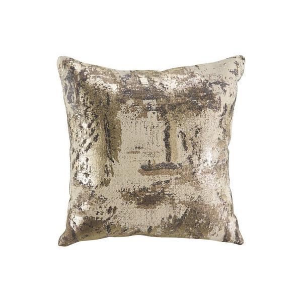 20 X 20 Inches Shimmering Cotton Accent Pillow, Set Of 4, Beige And Gold - Home Décor & Things Are Us