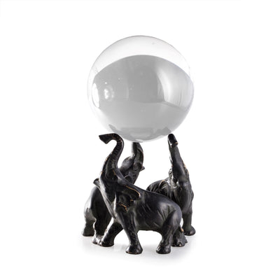 Elephant Ball Holder with Patina Finish, Black - Home Décor & Things Are Us