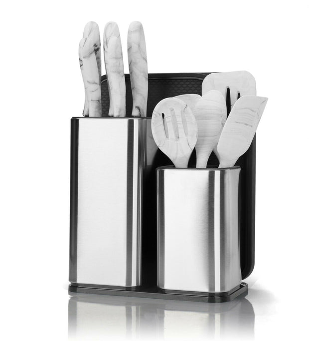 Knife Set with Cutting Board, Silver - 12 Piece - Home Décor & Things Are Us
