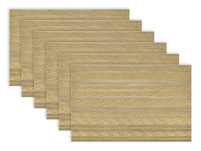 Metallic Basketweave Gold PVC Placemat Set of 6