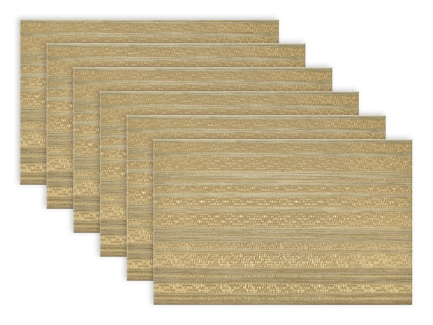 Metallic Basketweave Gold PVC Placemat Set of 6