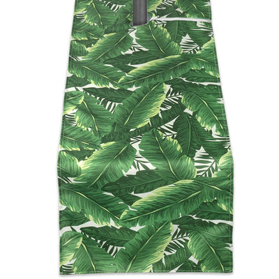 Design Imports Banana Leaf Outdoor Table Runner with Zipper