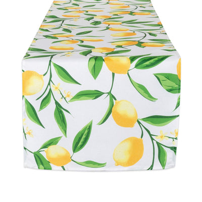 Design Imports Lemon Bliss Print Outdoor Table Runner