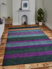 Hand Knotted Gabbeh Silk Contemporary Rectangle Area Rug, Multi Color - Home Décor & Things Are Us