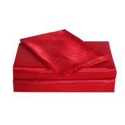 Bella & Whistles Satin Charmeuse Sheet Set Red - King - Home Décor & Things Are Us