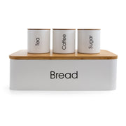 Megachef 4 Piece Kitchen Food Storage & Organization Canister Set, White - Home Décor & Things Are Us