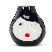 Winking Face Vase, Black & White