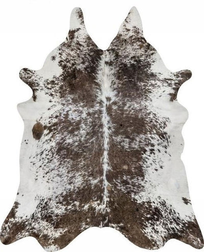 Krava Brown & White Fur Hide Rectangle Area Rug
