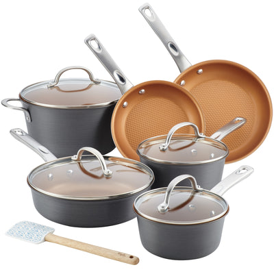 Ayesha Curry Hard Anodized Aluminum Cookware Set, 11 Piece