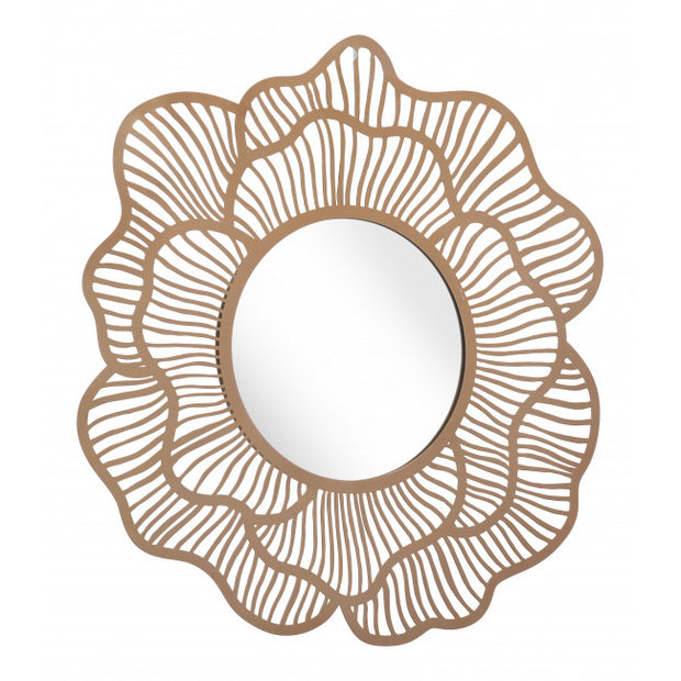 Flower Wall Mirror, Gold Finish