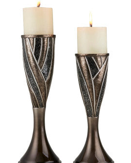 12 & 14 in. Lelei Candleholder, Silver & Gold - Set of 2 Home Decor & Things Are Us
