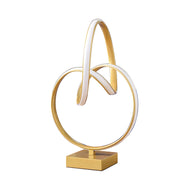 Abstract Infinity Modern Table Lamp, Matte Gold