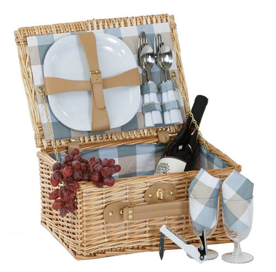 Classic Woven Picnic Basket - Set for 2 - Home Décor & Things Are Us