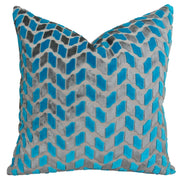 Plutus Double Sided Handmade Throw Pillow - Turquoise & Gray - Home Décor & Things Are Us