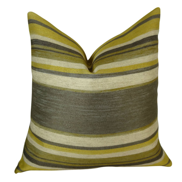 Ocosingo Zest Handmade Throw Pillow - Gray, Citrine & Ivory