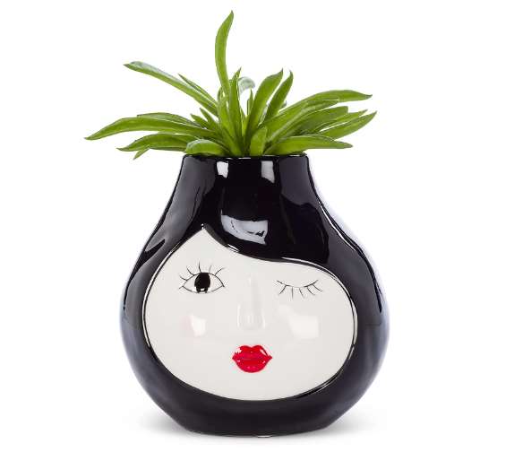 Winking Face Vase, Black & White