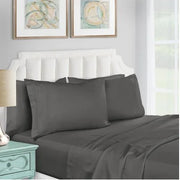 Egyptian Cotton 1200 Thread Count Solid Sheet Set Queen-Charcoal - Home Décor & Things Are Us