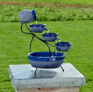 Solar Ceramic Cascade Fountain
