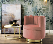 Posh Living Marcel Velvet Swivel Accent Chair, Blush & Gold