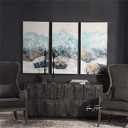 Crashing Waves Abstract Art Set of 3