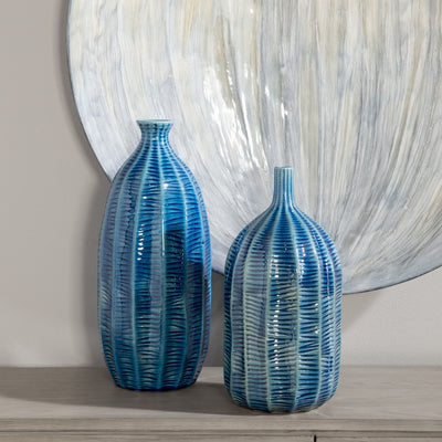 Bixby Vases Blue - Set of 2
