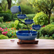 Blueberry Ceramic Solar Cascade Fountain - Home Décor & Things Are Us