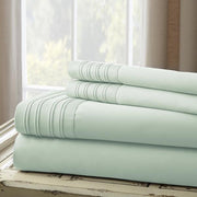 Dijon 4 Piece King Size Pleated Hem Cotton Sheet Set - Home Décor & Things Are Us