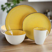 Elama Mellow - Yellow Dinnerware Set - 16 Piece - Home Décor & Things Are Us