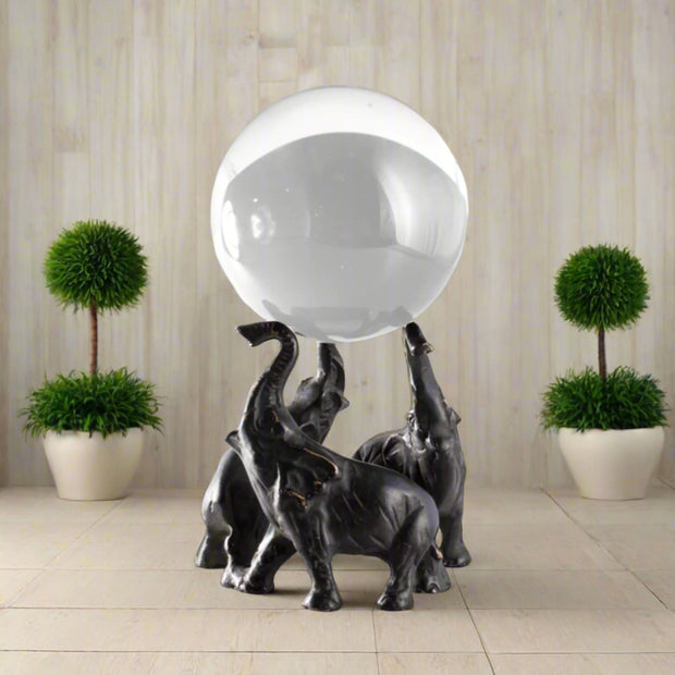 Elephant Ball Holder with Patina Finish, Black - Home Décor & Things Are Us