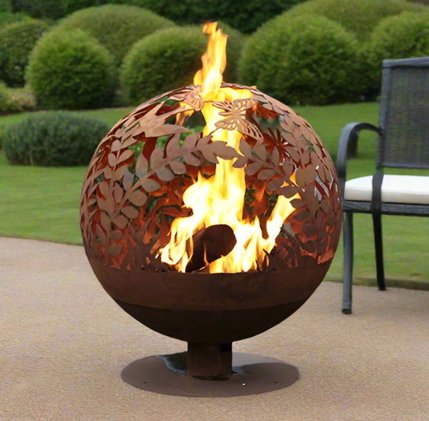 Esschert Design Garden Fire Sphere, Rust Metal - Large - Home Décor & Things Are Us