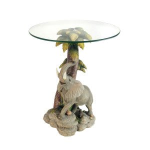 Glass Top Elephant End Table - Home Décor & Things Are Us