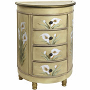 Nearly Natural Accent Table With Calla Lily Floral Art