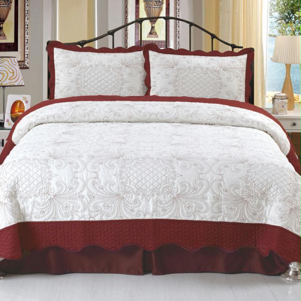 Juliette Embroidered Quilt 3 Pc. Set - King - Home Décor & Things Are Us