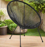 Valencia Oval Comfort Series Take Ten Black Rattan Lounge Chair - Home Décor & Things Are Us